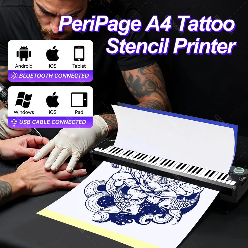 PeriPage P90 Pino Drahtloser Tattoo-Schablonendrucker Tragbar für Anfänger