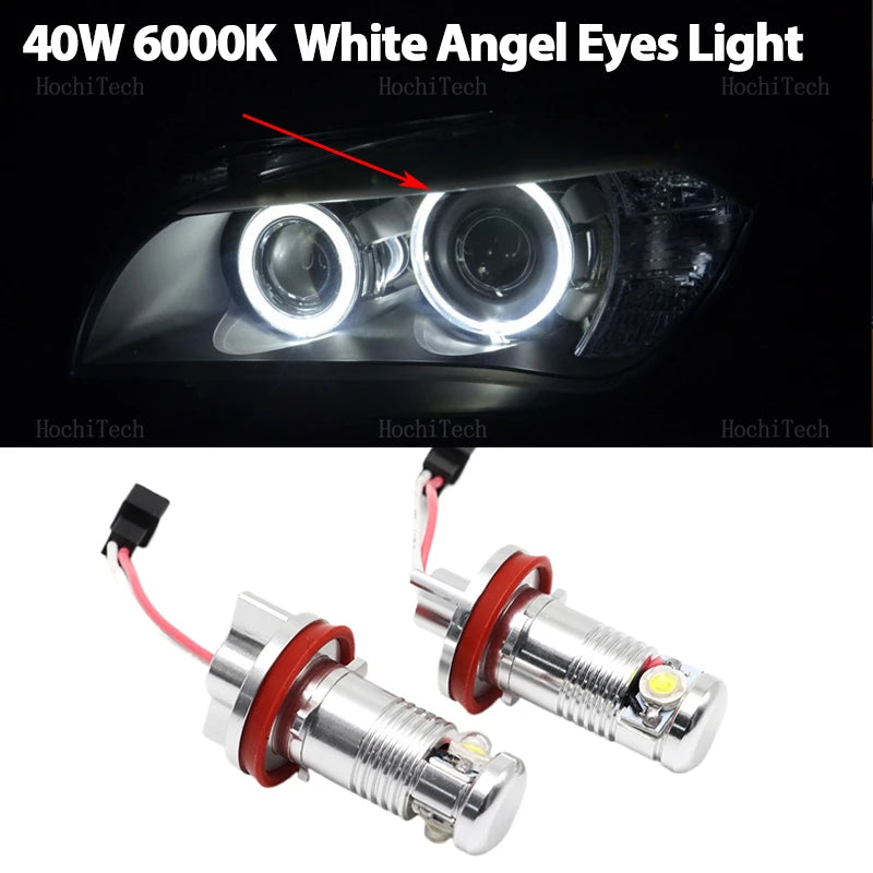 Phare LED avec yeux d'ange H8 pour BMW X5 E70 X6 E71 E90 E92