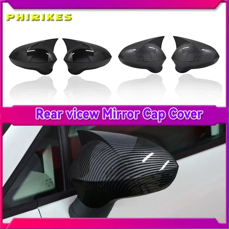 Tampas de Cobertura de Espelho em Carbono Preto para Seat Leon Ibiza Exeo