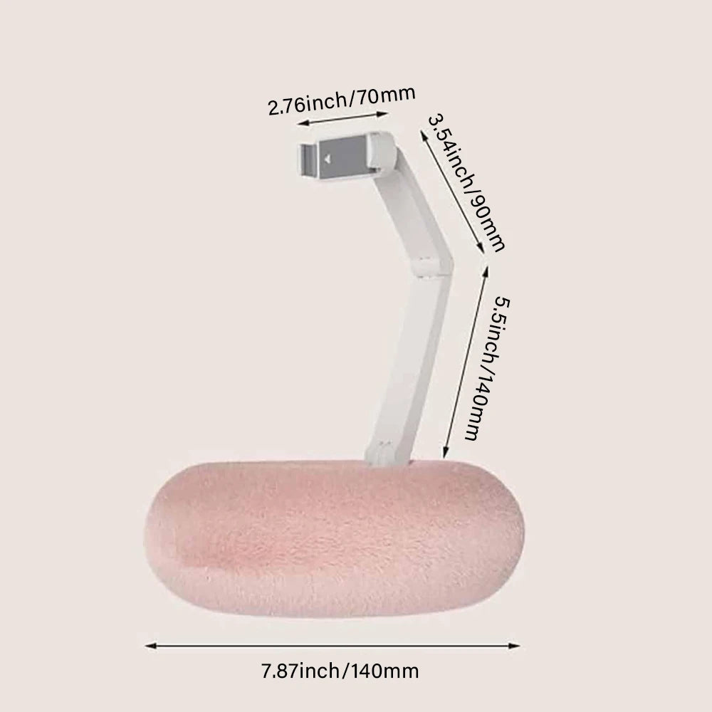 Foldable Plush Pillow Phone Stand &ndash; 360 Degree Adjustable Comfort