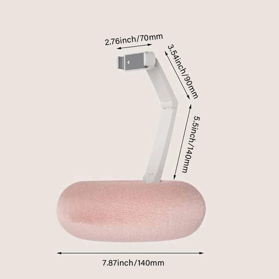 Foldable Plush Pillow Phone Stand &ndash; 360 Degree Adjustable Comfort