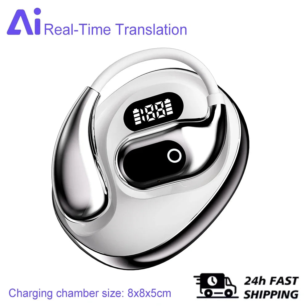 AI Translator Earphones White-With Ai
