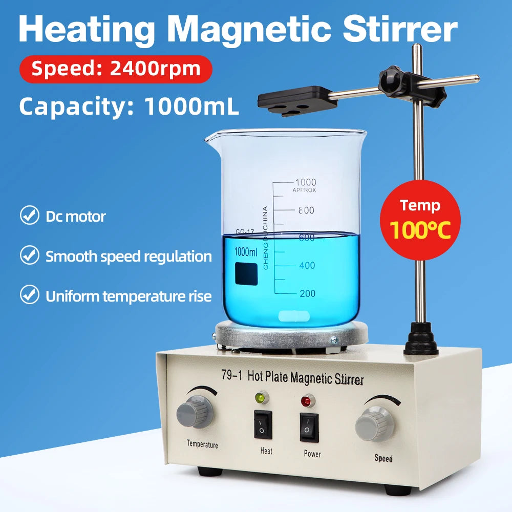 220V 2400rpm Heating Magnetic Mixer - Lab Grade Hot Plate Default Title