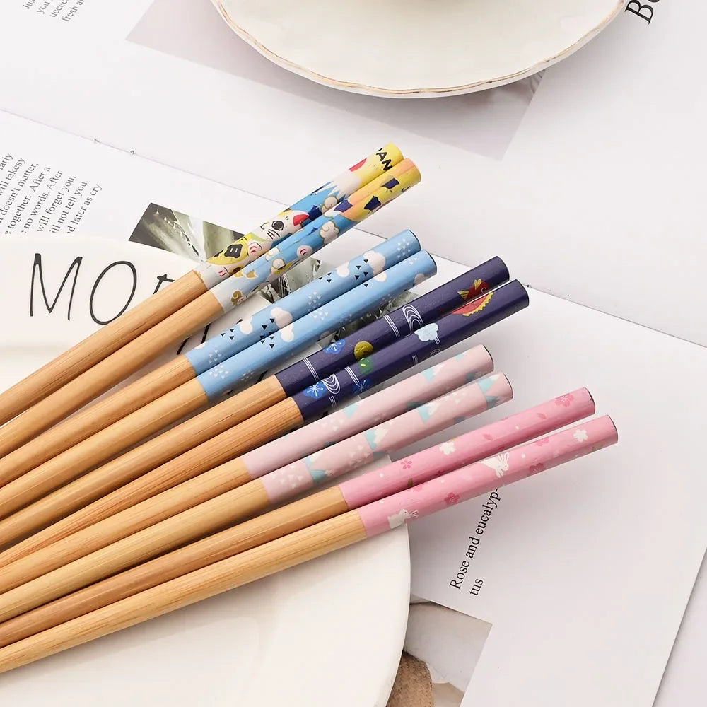 NoEnName Null Reusable Wood Sushi Chopsticks Set &ndash; Eco-Friendly Design