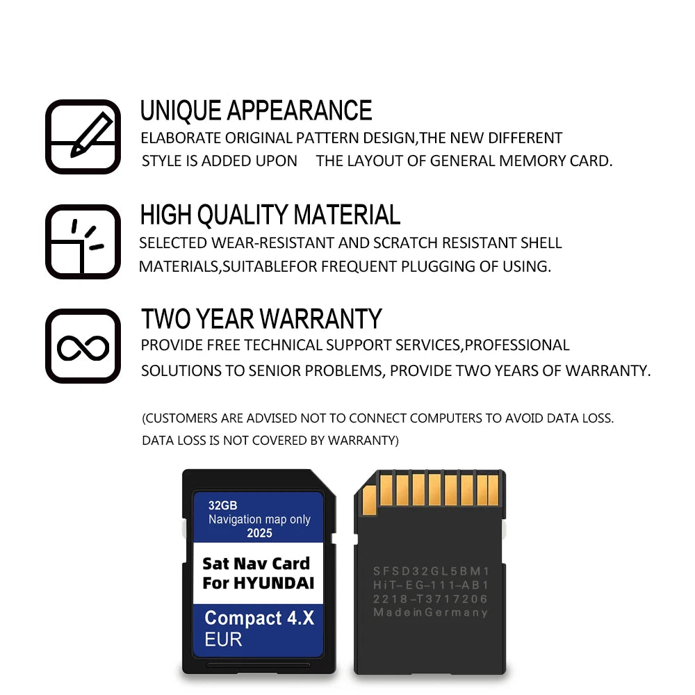 Hyundai GEN4 Navigation SD Card 32GB &ndash; Europe Maps 2025