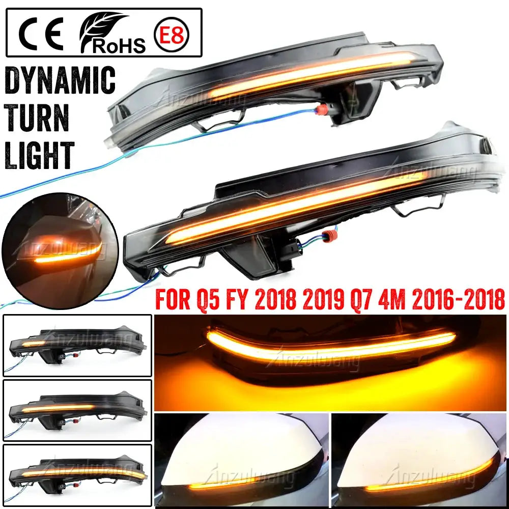 Dynamic LED Turn Signal For Audi Q5 Q7 Side Rearview Blinker by InterCyprus Trading Ltd