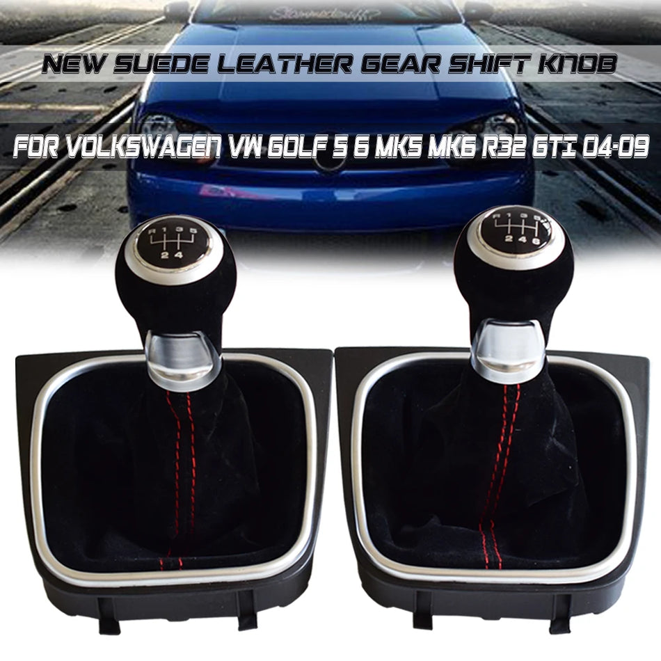 Κουμπί Ταχυτήτων από Σουέντ Δέρμα για Volkswagen Golf MK5 MK6 R32 GTI 2004-2009