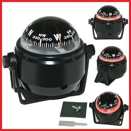 Mairne Boat Compass &ndash; Clear Analog Display For Outdoors Black