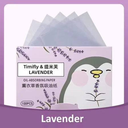 Face Oil Absorbing Paper - 100 Sheets for Oil Control &amp; Cleansing Lavender
