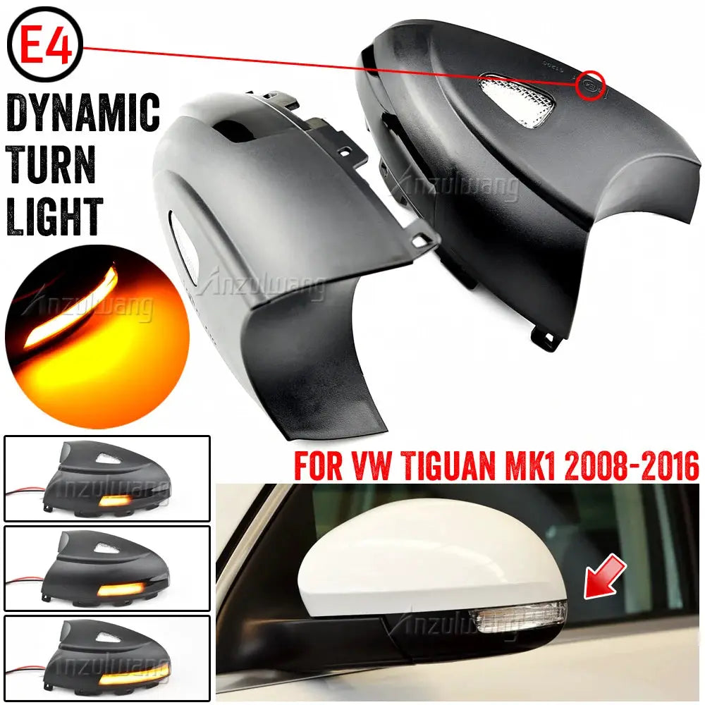 LED Mirror Turn Signal Lights With Flowing Water Effect For VW Tiguan MK1 Sharan Skoda Yeti by InterCyprus Trading Ltd