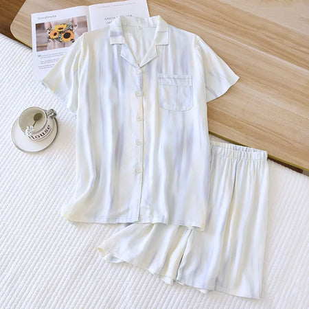 Elegant Silk Satin Pajama Set | Summer Comfort for Women 03 / L