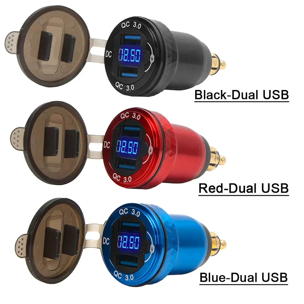 DIN Hella Plug USB PD 3.0 QC3.0 USB Charger Power Adapter Voltmeter with ON-Off Switch For BMW For Ducati For Tiger 900 800 by InterCyprus Trading Ltd