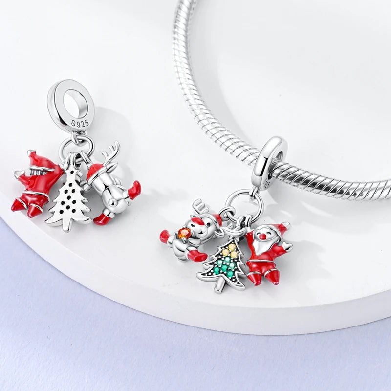 Elegant Christmas 925 Silver Charms for Pandora Bracelets