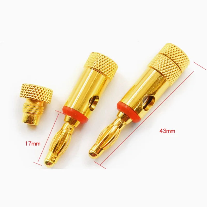 Gold-Plated 4mm Banana Plug Adapters &ndash; Low Resistance Audio