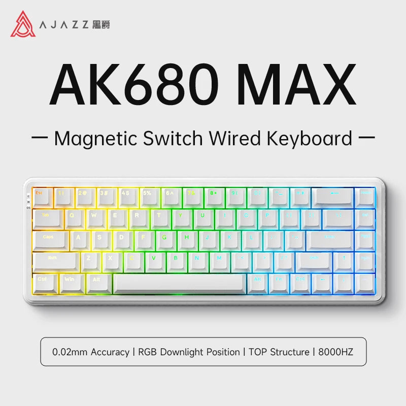 AJAZZ AK680 MAX Magnetic Switch Keyboard &ndash; Rapid Trigger White