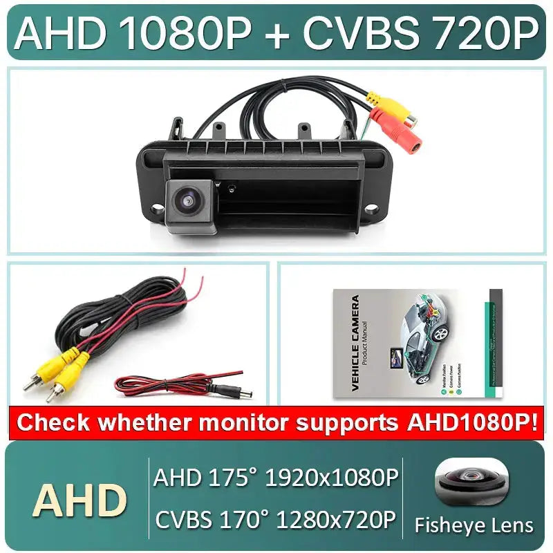 Backup Camera HD AHD 1080P Trunk Handle for Mercedes-Benz W204 W205 C-Class by InterCyprus Trading Ltd
