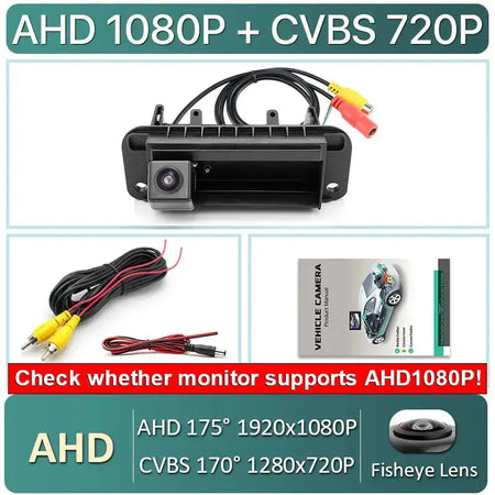 Backup Camera HD AHD 1080P Trunk Handle for Mercedes-Benz W204 W205 C-Class by InterCyprus Trading Ltd