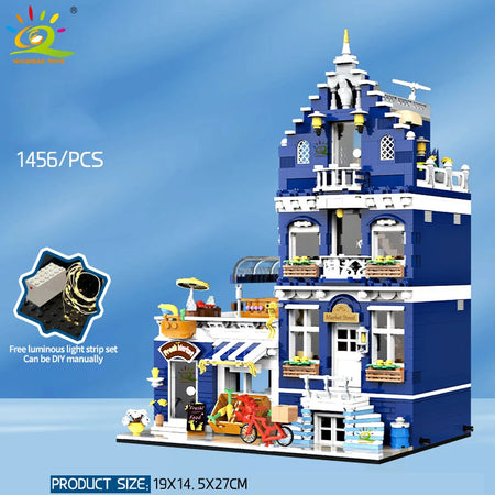 HUIQIBAO MOC City Corner Coffee Shop Blocks &ndash; Fun Build NO.2 / no light no box