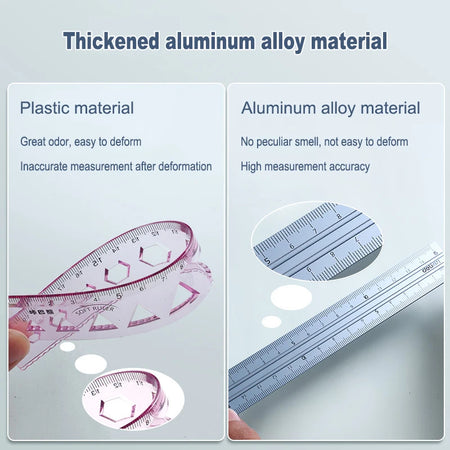 4-in-1 Aluminium Alloy Multifunctional Ruler Set