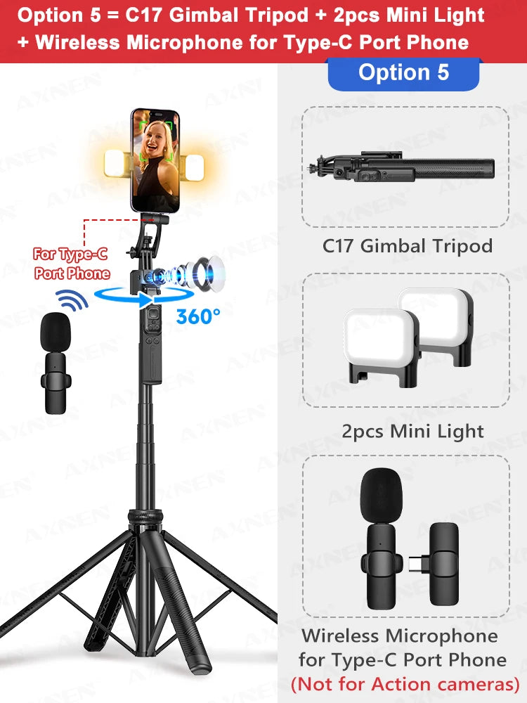 C17 AI Smart Gimbal Tripod &ndash; 360 Degree Auto Face Tracking Option 5 / CHINA