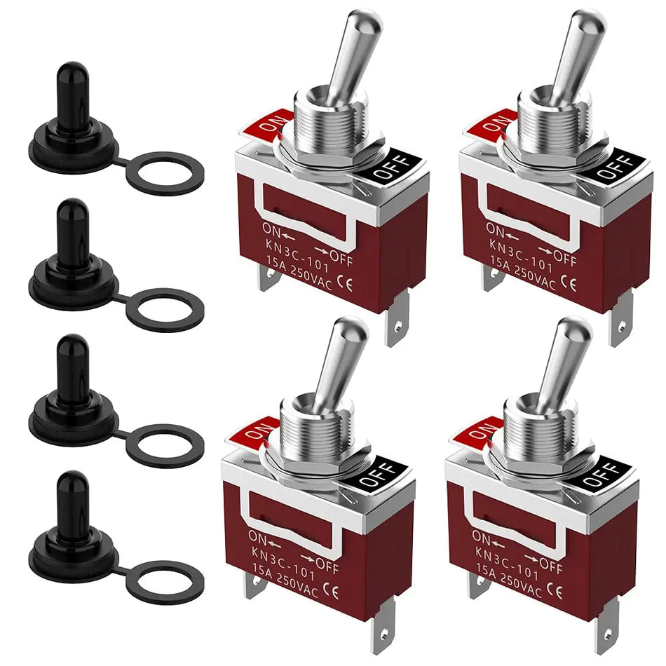 AOKIN Marine Waterproof Toggle Switch &ndash; Heavy-Duty 12V DC Performance 4pcs