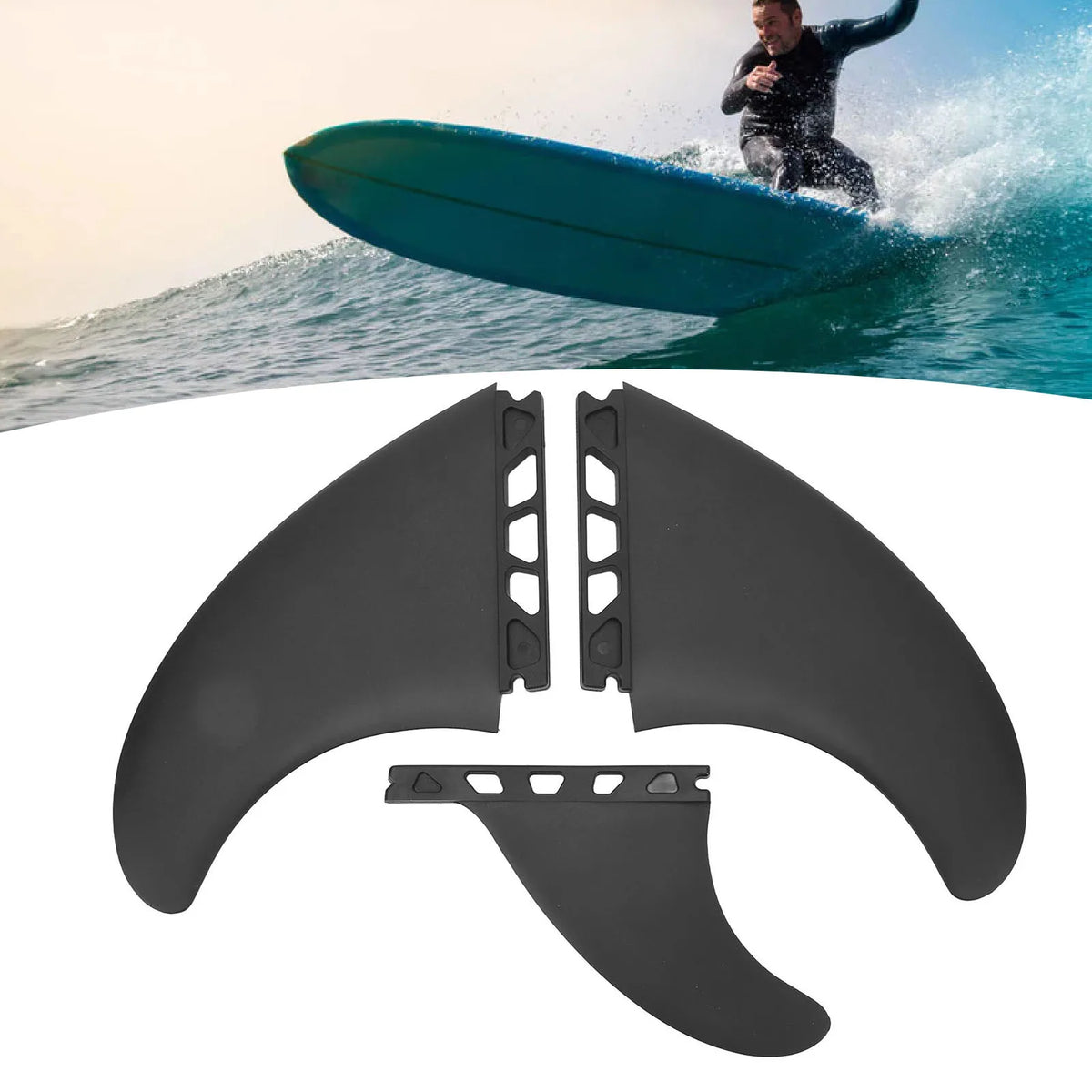 Surf Fin Set Flexible Lightweight PVC Fin &ndash; Durable PVC