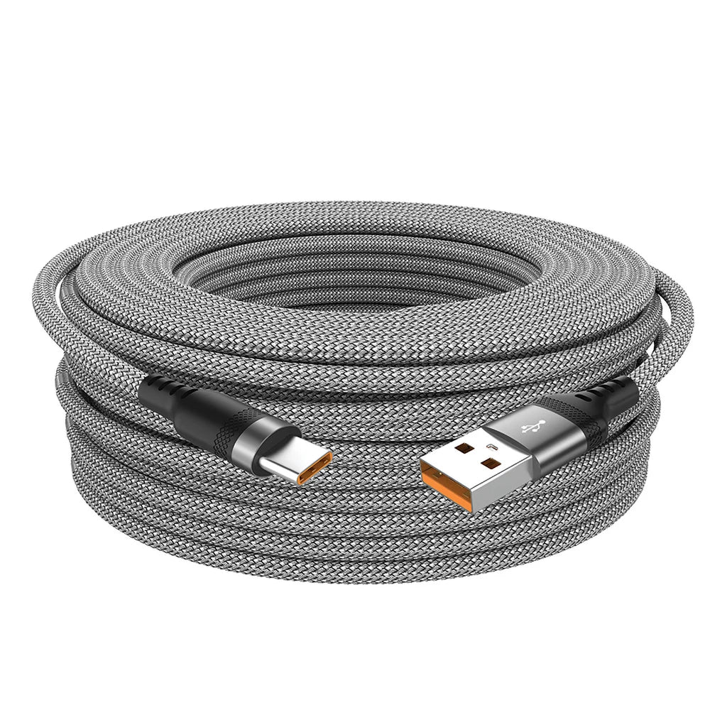 USB Type C Cable 5A Fast Charge Grey USB C / 8m