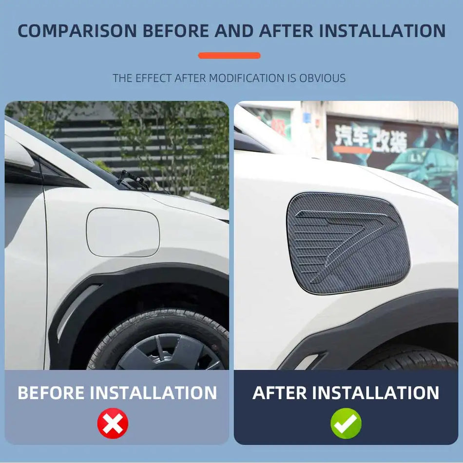 Стикер за капачка на резервоар BYD Dolphin с ABS въглероден фибър ефект