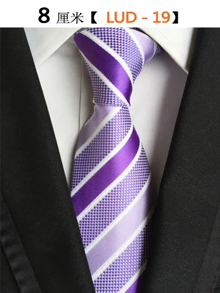 Luxury Striped Floral Tie for Men - 68 Colours Available LUD-19 / CHINA