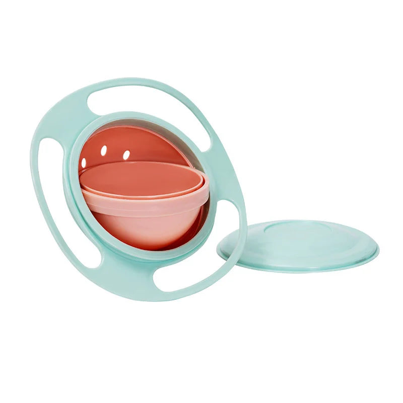 Kids 360&deg; Gyro Bowl &ndash; Spill-Proof Feeding Dish for Active Little Eaters Light Green