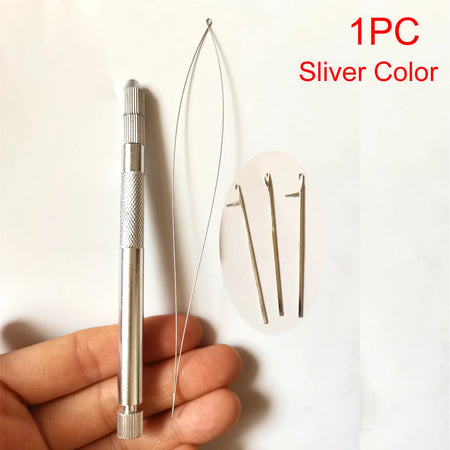 Alloy Hook Needle Wig Making Tool Kit with 3 Hooks &amp; 1 Loop 1pc Sliver