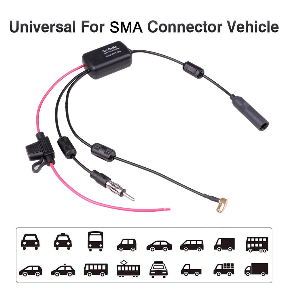 Kebidumei Car Radio Antenna &ndash; 3 in 1 Signal Booster Amplifier