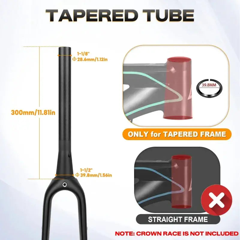 RACEDUEL Carbon Gravel Bike Fork 12x100mm Thru Axle 700C 45mm Tire Internal Wiring Lightweight Disc Brake Bicycle Front Fork by InterCyprus Trading Ltd
