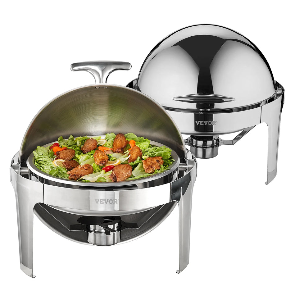 Rulltopp Chafing Dish Buffé Set 6 Qt Rostfritt Stål 2 Pack