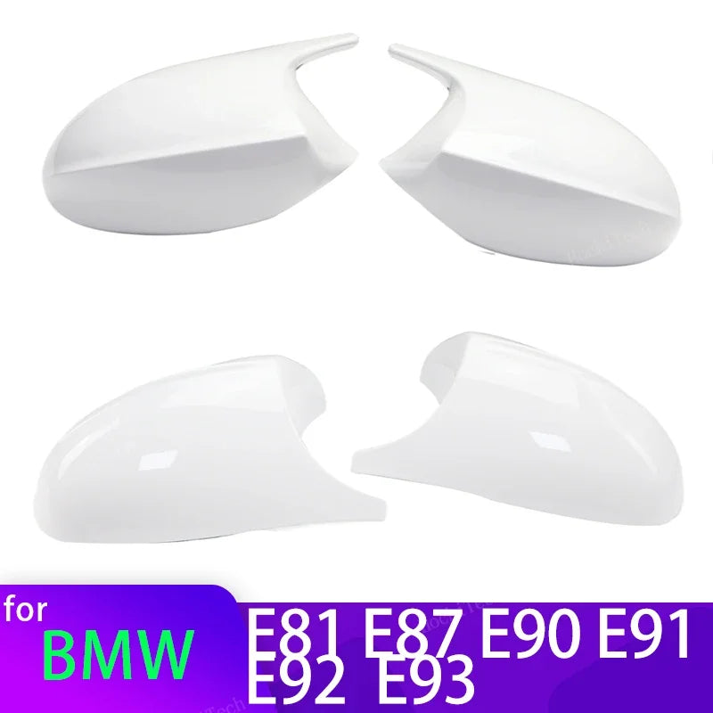 Biele ABS kryty zrkadiel pre BMW E90 E91 E92 E93 E81 E87 E82 E88