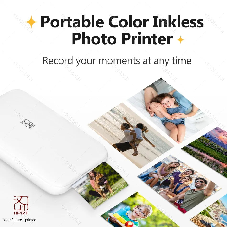 Portable Mini Pocket Printer With Bluetooth, Zink 2x3 Inch Color Photo Printing