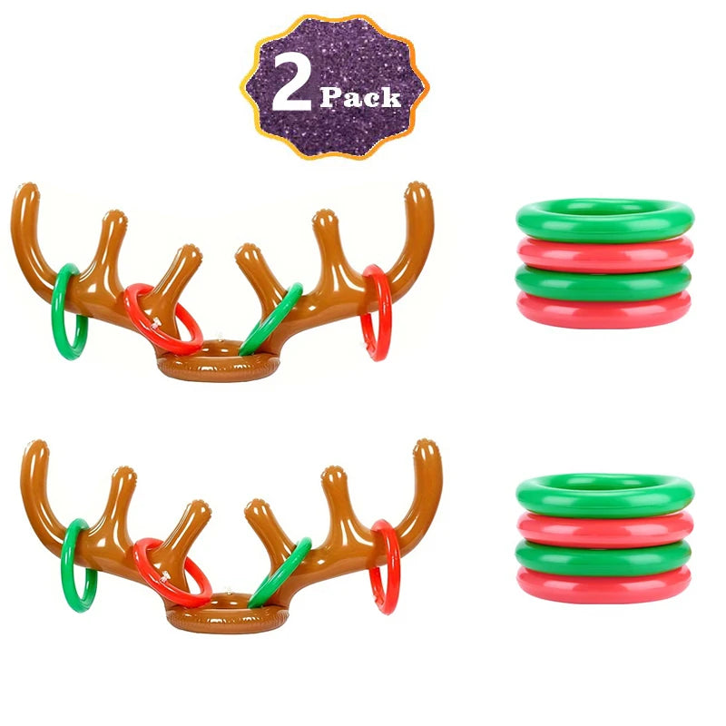 Inflatable Reindeer Antler Ring Toss Game &ndash; CE Certified Fun 2pcs