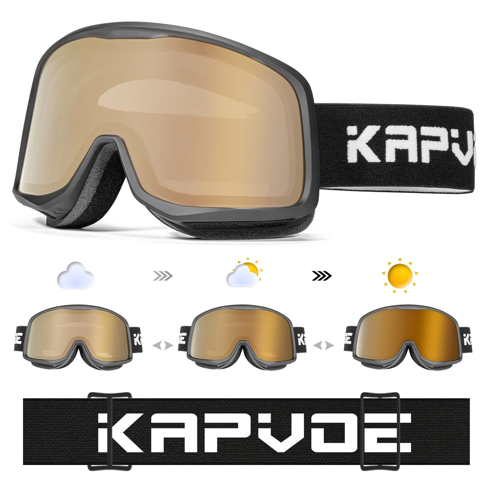 KAPVOE K0705 Goggles &ndash; Photochromic UV Protection for Sports DZ-K0705-PH-GO-12