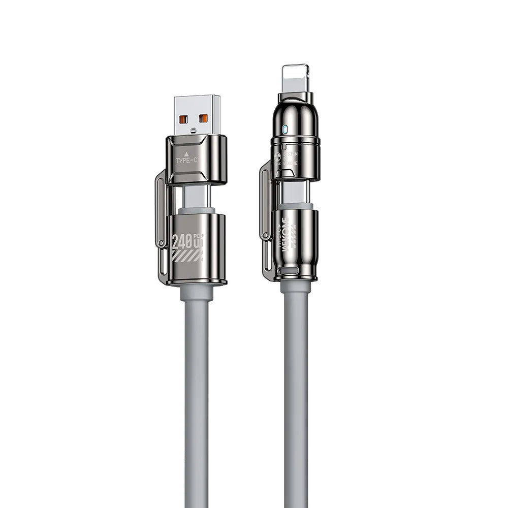 4-in-1 Kirsite Cable &ndash; 240W Super Fast Charging grey / 1.0m Unpackaged