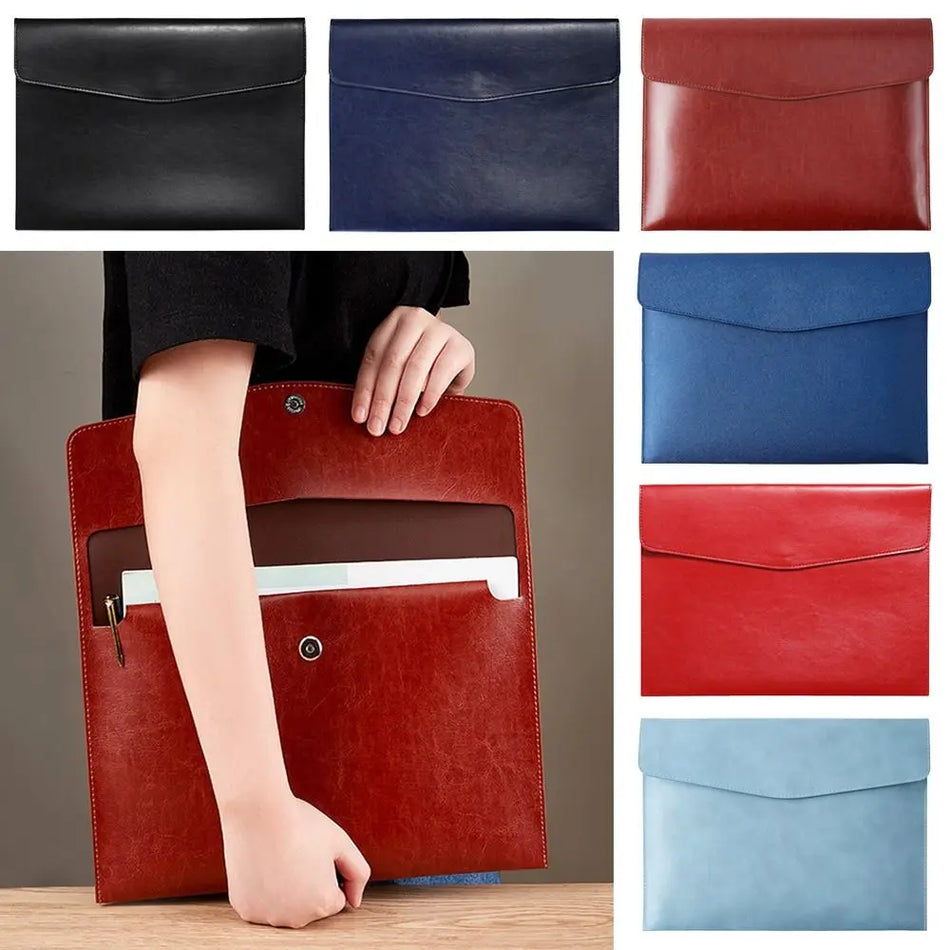 A4 A6 Leather Document Bag - Stylish &amp; Durable Office Briefcase