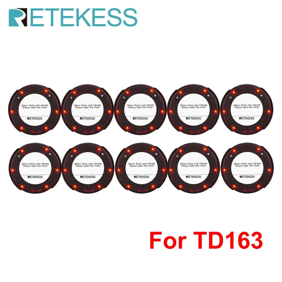 10 Pcs Coaster Pager Receivers Wireless Calling System For TD163