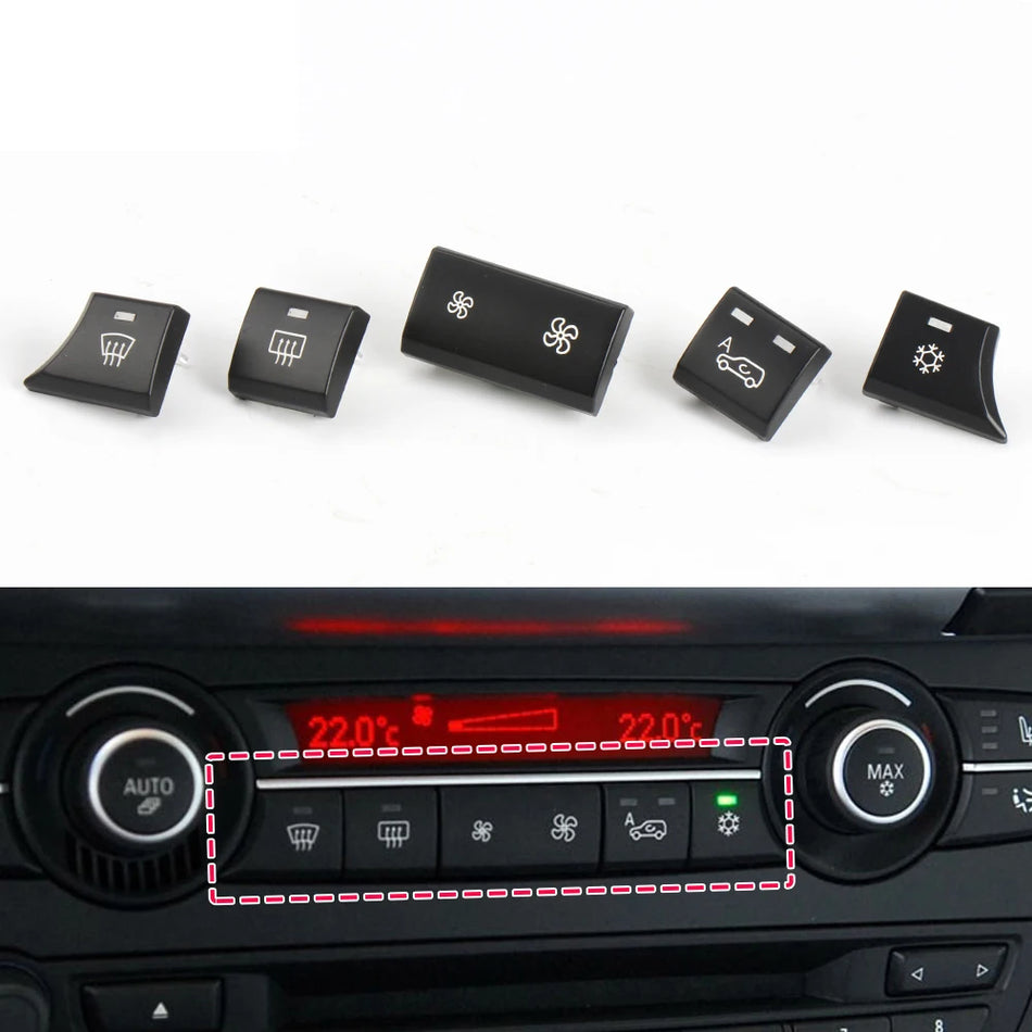 Dashboard Fan Volume Button With Start Stop Key Cover For BMW X5 X6 E70