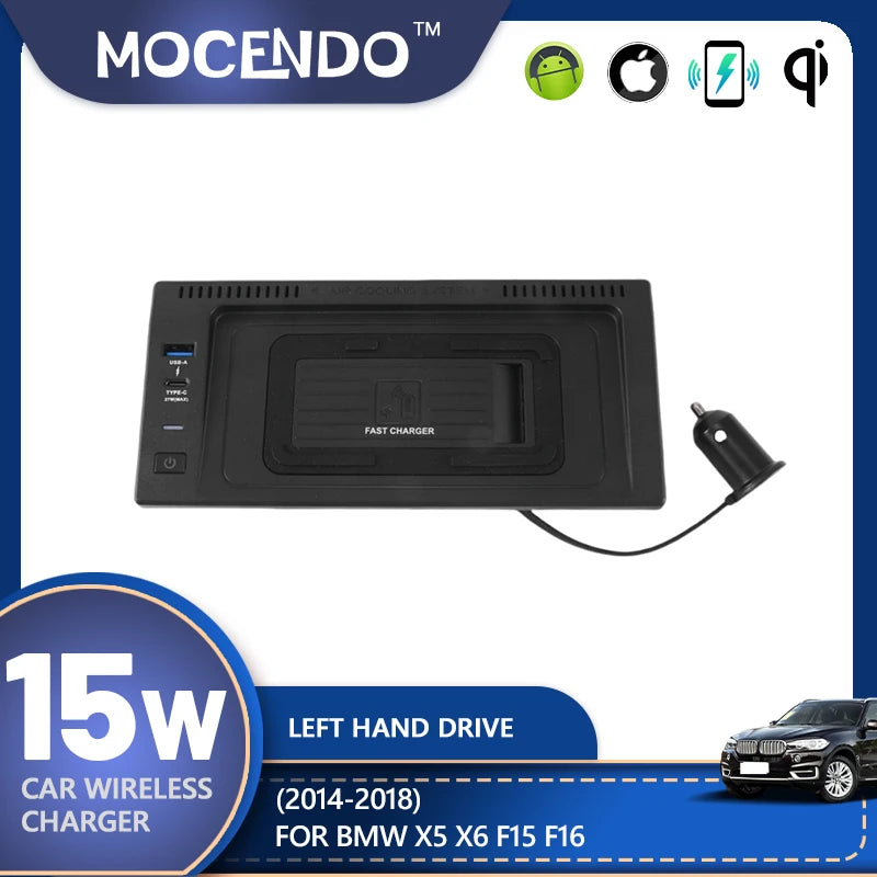 Chargeur de Voiture Sans Fil Rapide Qi Pour BMW X5 F15 X6 F16 2014 2018