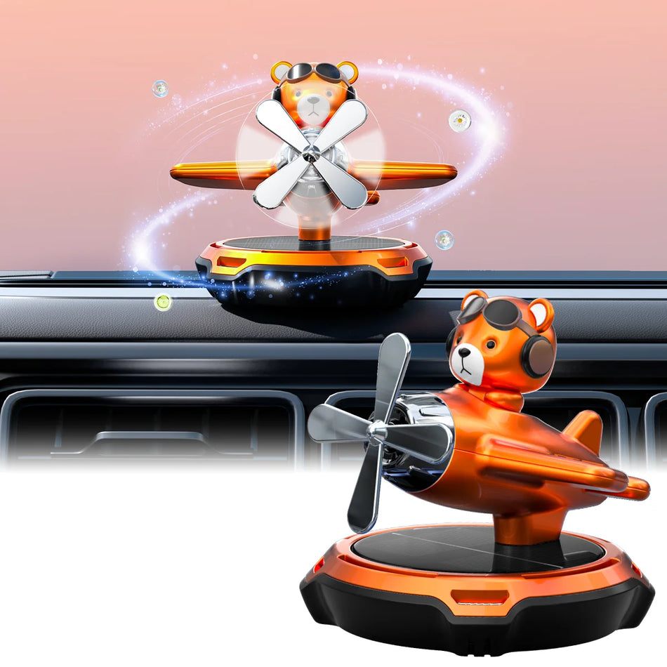 Solar Powered Cute Bear Air Freshener &ndash; Odor Removing Aromatherapy