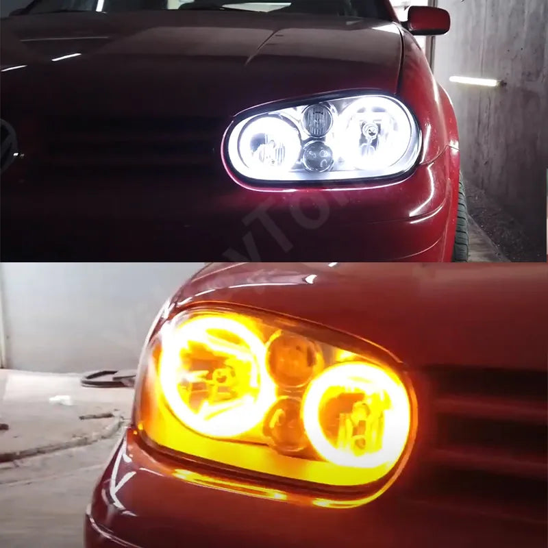 SMD Switchback LED Ingli Silma Halo Rõngad Volkswagen Golf Mk4 R32 jaoks