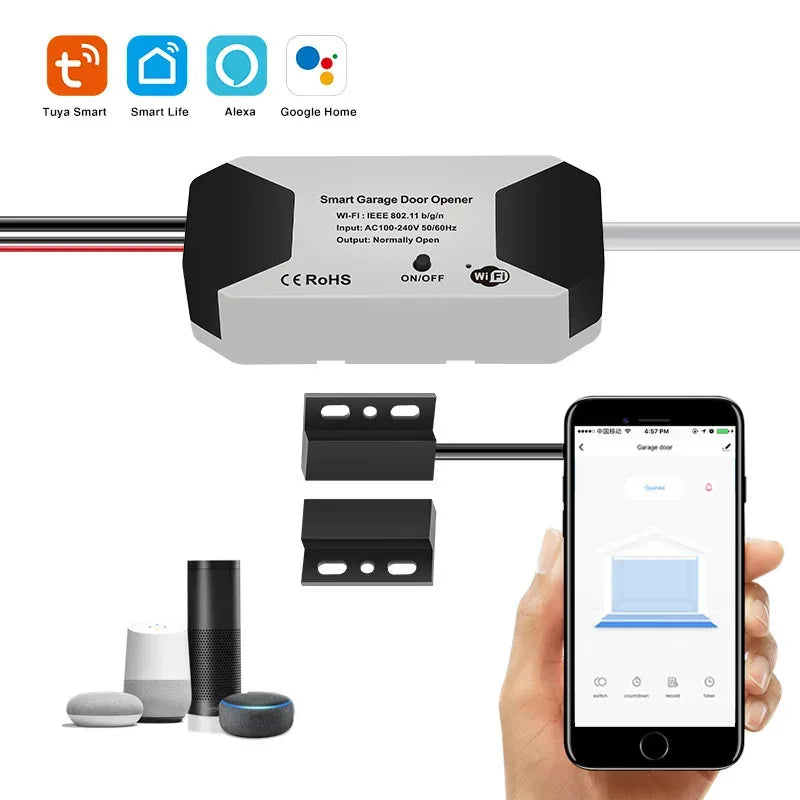 Tuya Smart Garage Door Opener with WiFi &amp; Voice Control