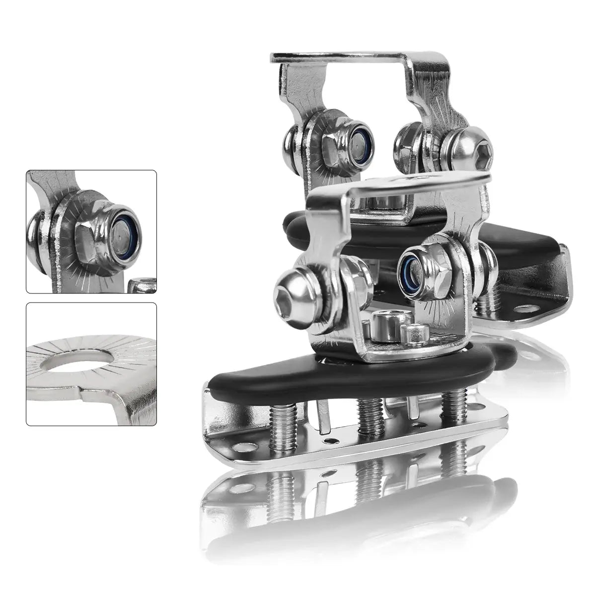 2pcs Stainless Steel Universal Car Auto A-Pillar Hood LED Work Light Bracket Holder Clamp Engine Cover Lamp Bar Mounting Clamp by InterCyprus Trading Ltd