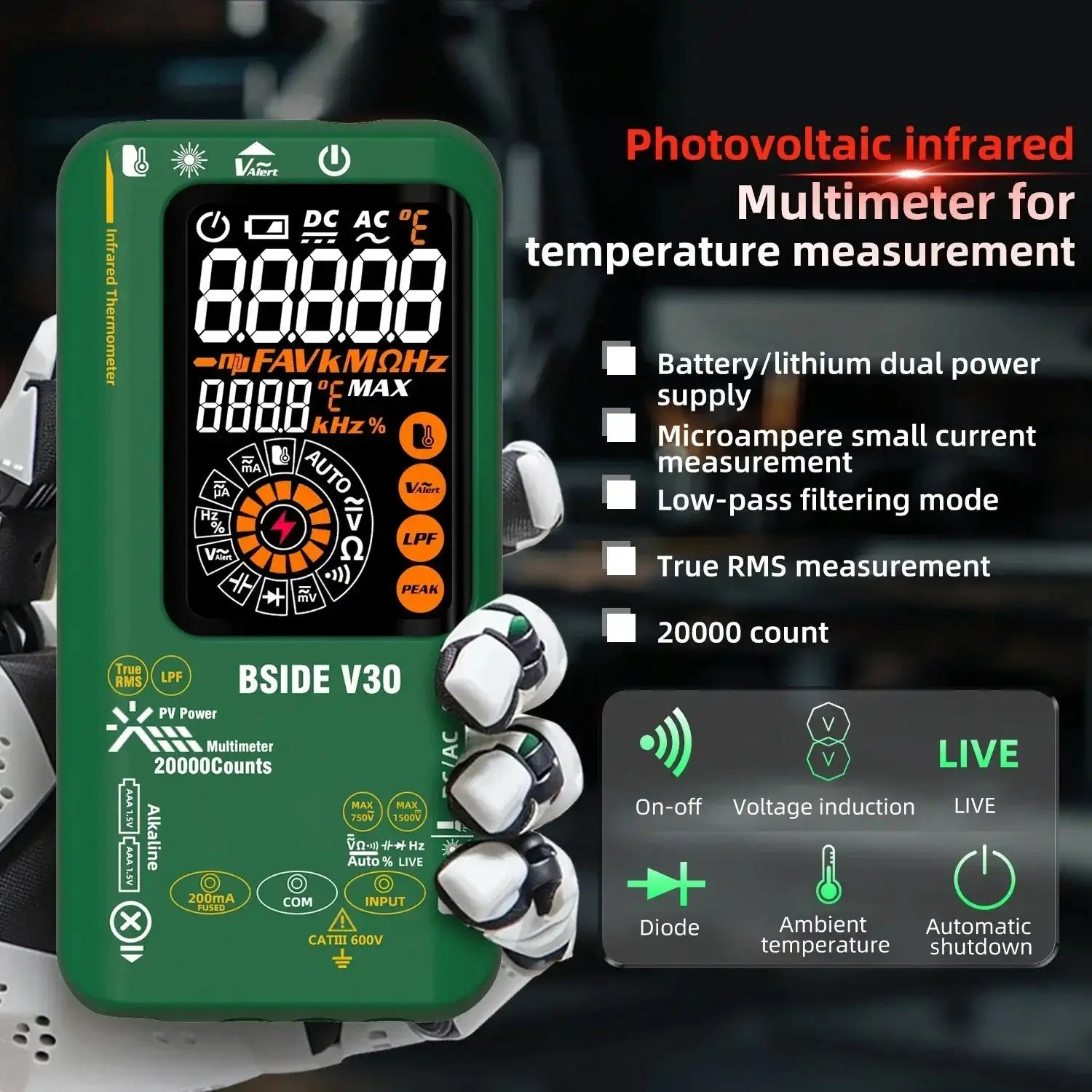 Bside V30 Digital Multimeter 20000 Counts Infrared Temp