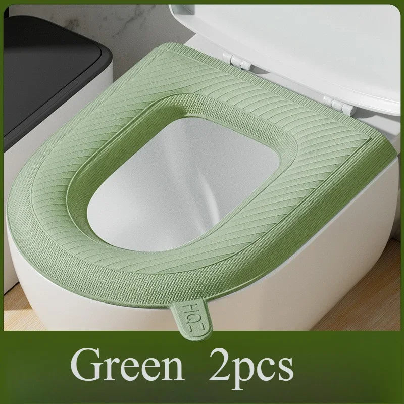2Pcs High Foam Waterproof Toilet Seat Cover &ndash; Washable