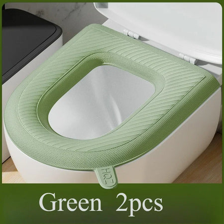 2Pcs High Foam Waterproof Toilet Seat Cover &ndash; Washable